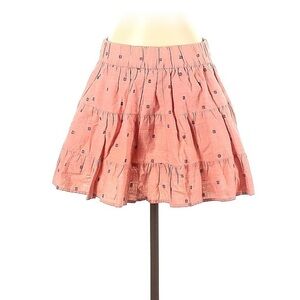 J. Crew pink ruffle mini skirt embroidered size Small flirty mini